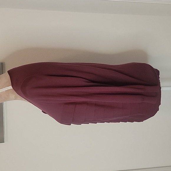 Ann Taylor Button Down Cardigan, Maroon / Wine w/ Multi-Layer Front. EUC. Size L - Picture 3 of 10